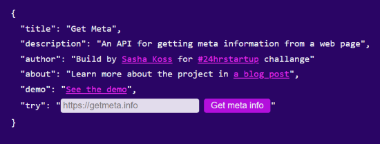 website metadata extractor API