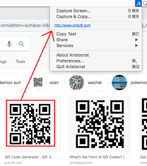 Aristocrat qr code decode