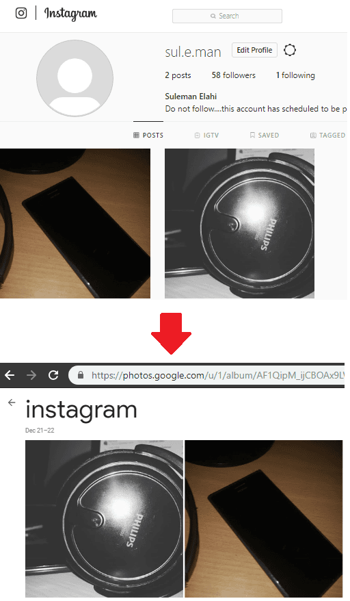 Backup Instagram Photos to Google Photos