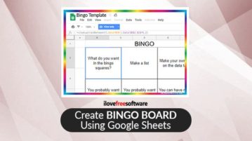 Bingo board using Google sheets