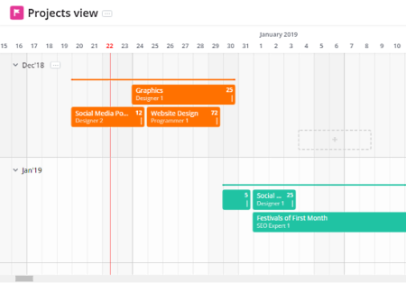 project planner with work schedule