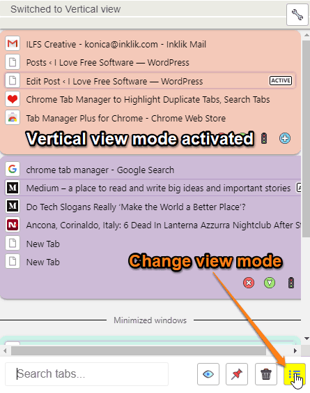 Change view mode