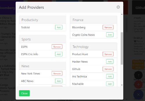 Customize the data sources