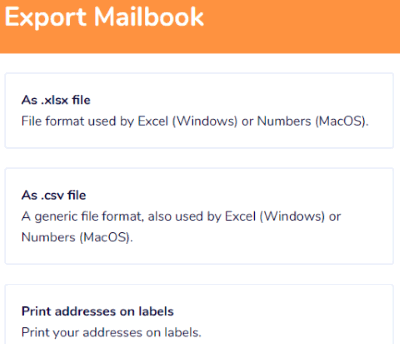 Export Mailbook address