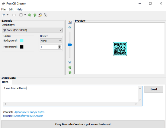 Free QR Creator Software Interface