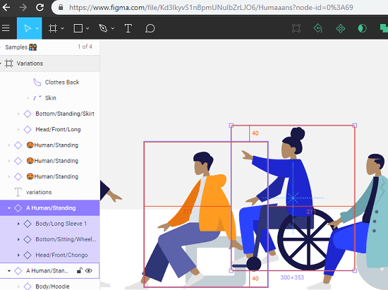 Human illustrations in Figma