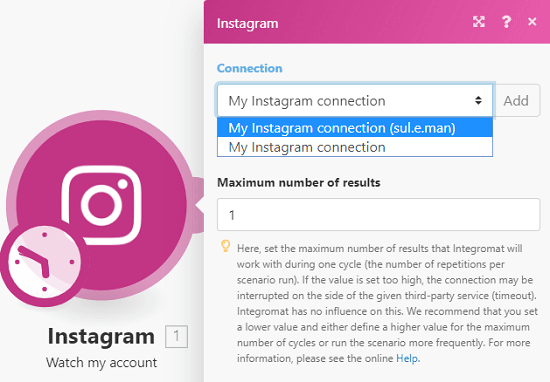 Integromat Instagram authorization