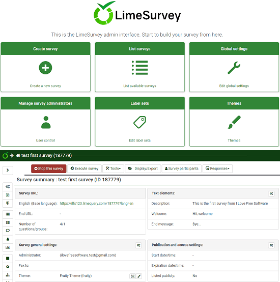 LimeSurvey in action