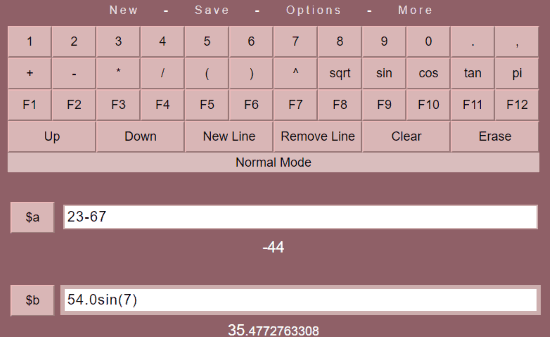 Merkoba calculator interface