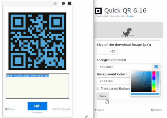 Quick QR Code generator (Chrome Extension)