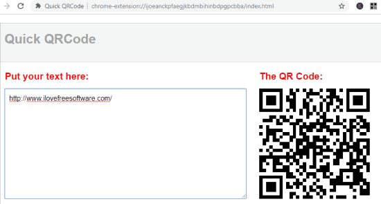 Quick QR Code (Chrome Extension)