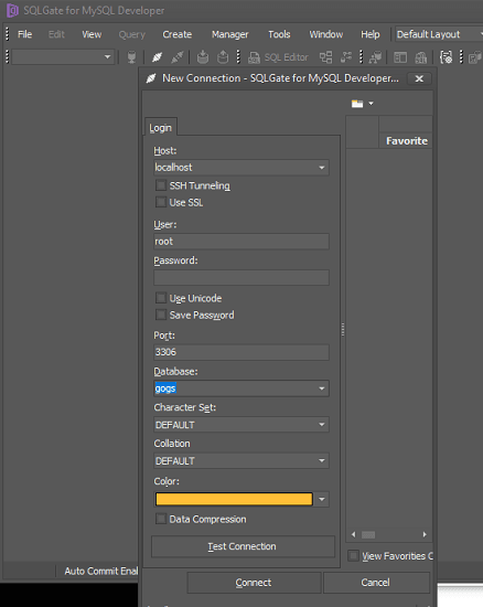 SQLGate connect to database