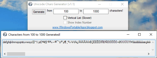 Unicode Character Generator