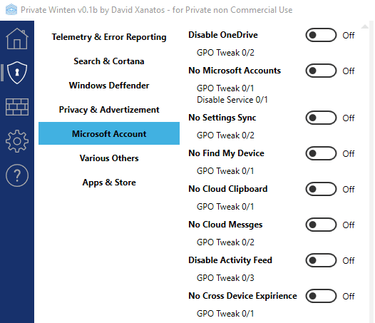 enable disable privacy options