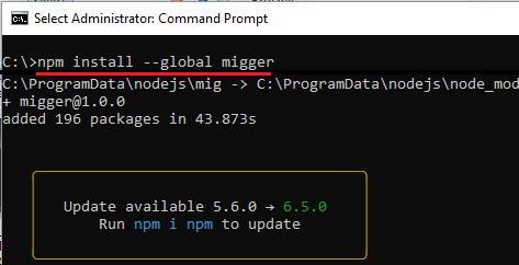 npm install migger on computer