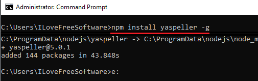 npm install yaspeller