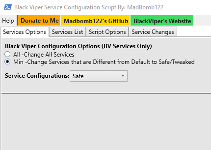 select a black viper configure option