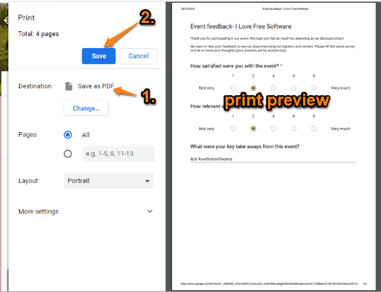 use save as pdf option and save response as pdf