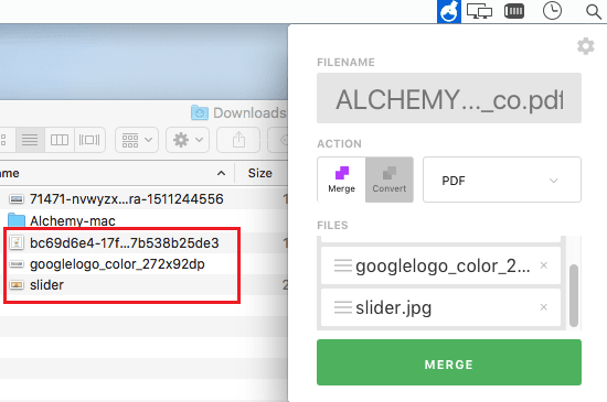 Alchemy images to pdf in action