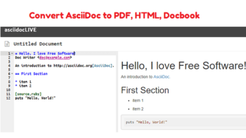 AsciiDoc to PDF, HTML, Docbook Free from Command Line