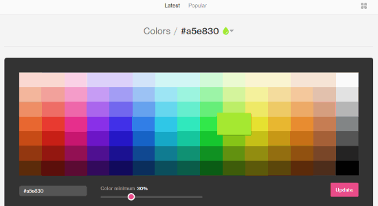 Dribbble color palette