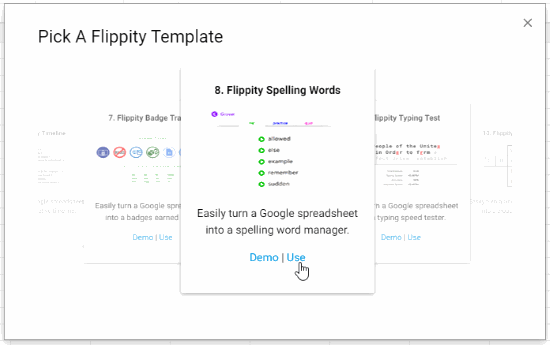 Flippity Spelling Words Template