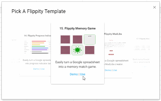 Memory card game template