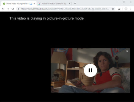 picture-in-picture on Amazon Prime Video