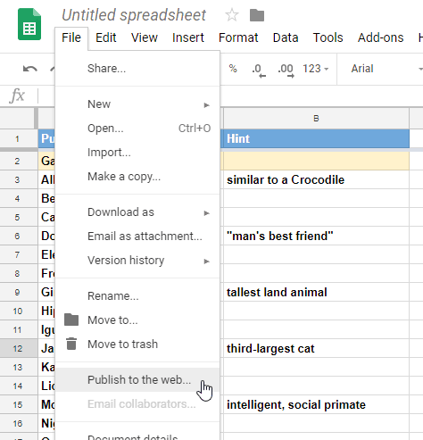 Publish the template to the web