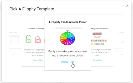 Select random name picker template