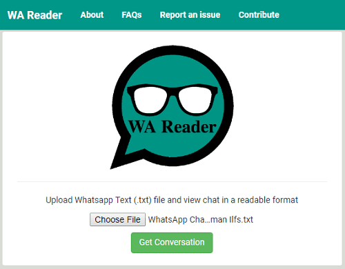 WA Reader interface