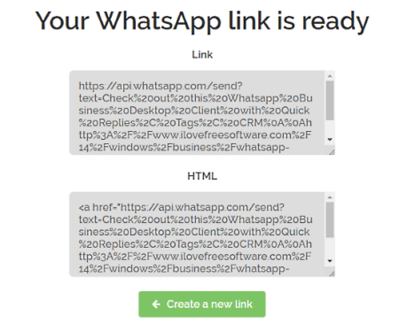 generate share links for WhatsApp