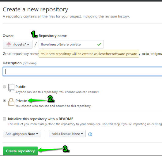 create private repository
