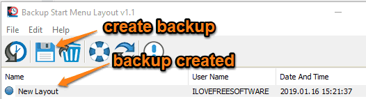 create start menu layout backup