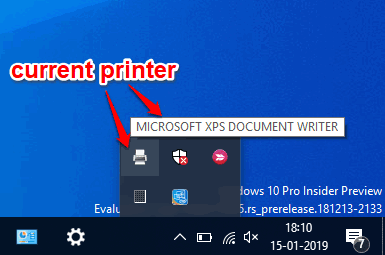 current printer visible
