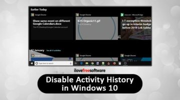 disable activity history in windows 10