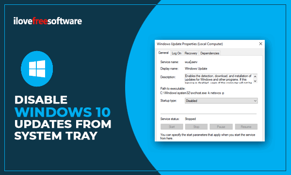 How to Disable Windows 10 Updates from System Tray?