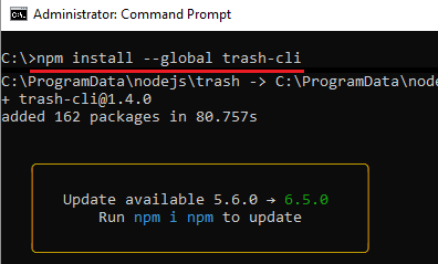 npm install trash-cli