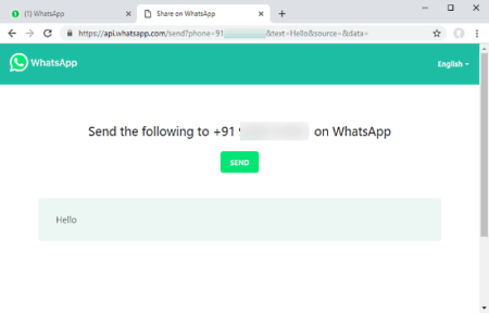 send WhatsApp message without adding contact