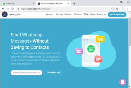 send WhatsApp message without adding contact from desktop