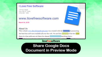 share google docs document in preview mode