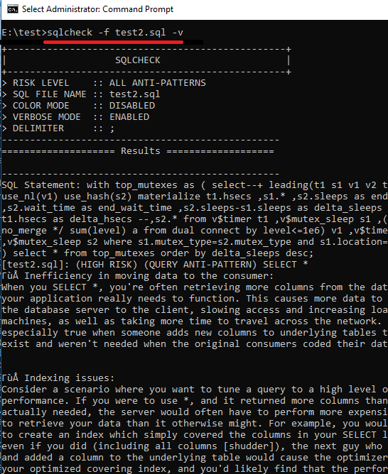 sqlcheck in action