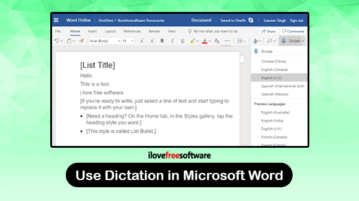 use dictation in microsoft word