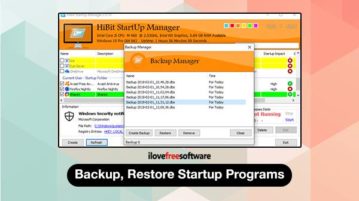 Backup, restore startup programs