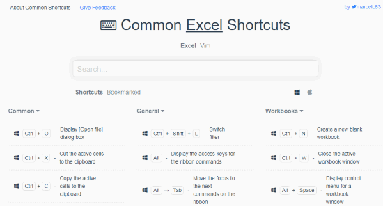 Common Excel Shortcuts
