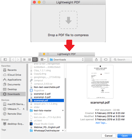 Lightweight PDF interface