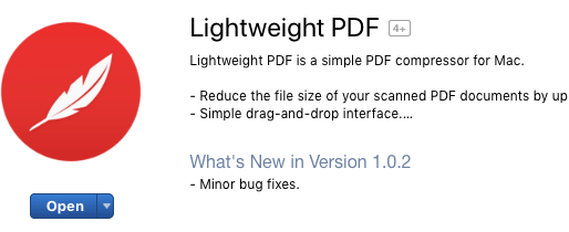 Lightweight PDF on app store mac