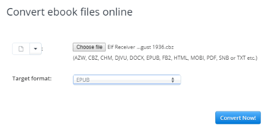 Online CBZ to EPUB converter