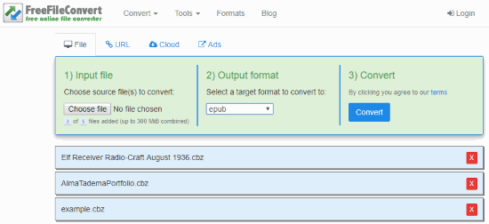 Online CBZ to EPUB converter