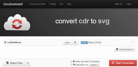 Online CDR to SVG converter